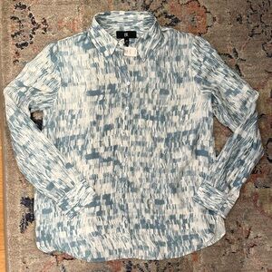 NWT 100% Silk Long Sleeve Button Up Blouse